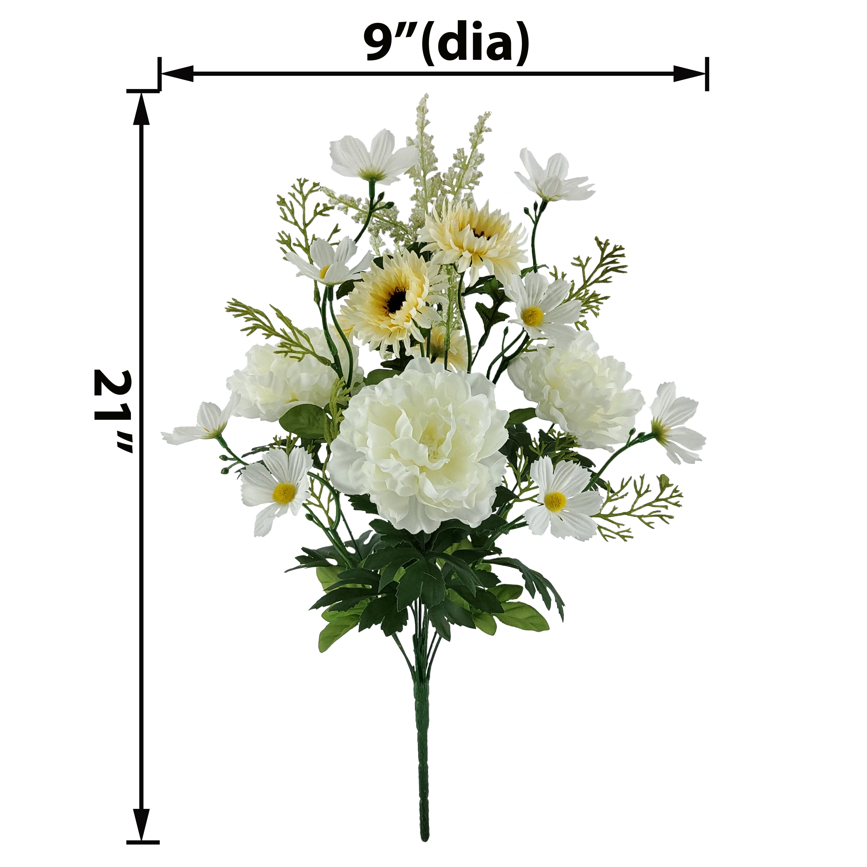 Mainstays 21''H Indoor Artificial Peony Mixed Bouquet, Yellow Color.