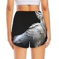thumbnail image 2 of Lsque White Red Cockatoo Printed Women's Running Shorts with Liner Pockets,Elastic Quick Dry Workout Athletic Gym Yoga Shorts,Womens High Waist Shorts-Large, 2 of 9