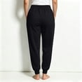 thumbnail image 4 of Women's Sweatpants Casual Drawstring Joggers with Elastic Cuffed Hem, Lightweight Lounge Pants for Yoga Running Athletic Workout Black L, 4 of 5