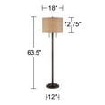 thumbnail image 7 of Possini Euro Design Garth Modern Floor Lamp Standing 63 1/2" Tall Oil Rubbed Bronze Burlap Fabric Drum Shade for Living Room Bedroom Office House Home, 7 of 7