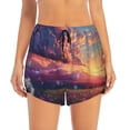thumbnail image 2 of KLL Dreamy Dandelion Sunset Pattern Shorts Women,Athletic Shorts High Waisted Running Shorts Pocket Sporty Short Gym Elastic Workout Shorts-Medium, 2 of 7