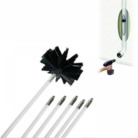 

DABOOM 12 Feet Flexible Dryer Vent Brush Cleaning Kit Chimney Brush Rod kit Synthetic Brush Head Lint Remover 6 Rods and 1 Brush Head