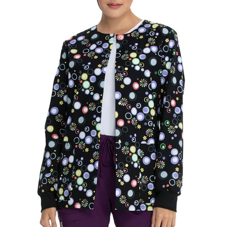 

Scrubstar Women s Core Essentials Printed Snap Front Warm-Up Scrub Jacket WD303X5