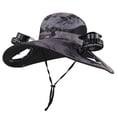 thumbnail image 3 of Kcolen Mens Sun Hat Xl Solar Powered Wide Brim Sun Hat with Built-in Fans for Outdoor Fishing Camping and Beach Activities UPF 50+, 3 of 4