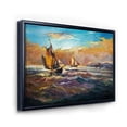 thumbnail image 3 of Designart 'Boats During Evening Sunset In The Ocean II' Nautical & Coastal Framed Canvas Wall Art Print, 3 of 5