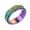 Rainbow, variant on Men Stainless Steel Anxiety Ring 6mm Rotating Spinner with Rhombus Pattern Engraving Fidget Ring Blue Size 5