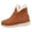 Brown, variant on Womens Winter Snow Boots Fuzzy Lined High Top Ankle Booties Suede Round Toe Slip on Thick Sole Outdoor Walking Shoes