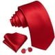 thumbnail image 2 of Set de Corbata Barry.Wang Rojo con Rayas para Hombre con Pañuelo, 2 of 8