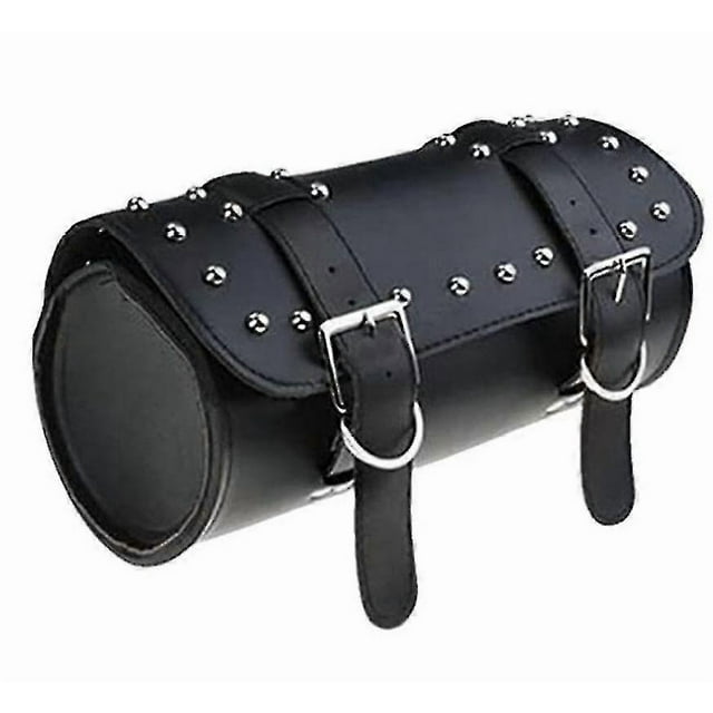 Universal Motorcycle Saddle Bag, Motorcycle Tool Bag, Motorcycle Leather Waterproof Tool Bag, Round Saddle Bag, Fashion Motorcycle Storage Bag
