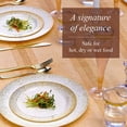 thumbnail image 3 of PARTY DISPOSABLE 40 PC DINNERWARE SET | 20 Dinner Plates | 20 Salad or Dessert Plates | Heavy Duty Plastic Dishes | Elegant Fine China Look | for Upscale Wedding and Dining (Ocean Mist - Ivory/Gold), 3 of 7