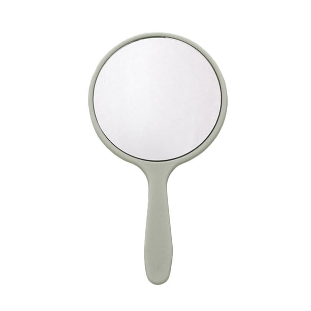 LUVCLS CTDWNT Espejo de mano pequeño, espejo de maquillaje de viaje, espejo cosmético de mano con asa, lindo espejo cosmético redondo de color sólido con asa, espejo personal, espejo de tocador port