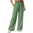 thumbnail image 2 of Pantalones largos para niños, de color liso, con cintura elástica y bolsillos laterales, holgados y transpirables, de poliéster., 2 of 7