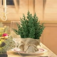 thumbnail image 2 of Christmas Tabletop Mini Tree 13" Green Xmas Pine Tree Christmas Decor with Burlap Pots for Home Indoor for Home Miniature Trees with Linen Base for Dining Table Kitchen Desk Home, 2 of 7
