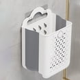 thumbnail image 5 of Eolstice Wall-mounted Laundry Basket, Foldable Laundry Hamper, Dirty Clothes Storage Bin For Bathroom, Space Saving Organizer, Sturdy Collapsible Basket(White), 5 of 6