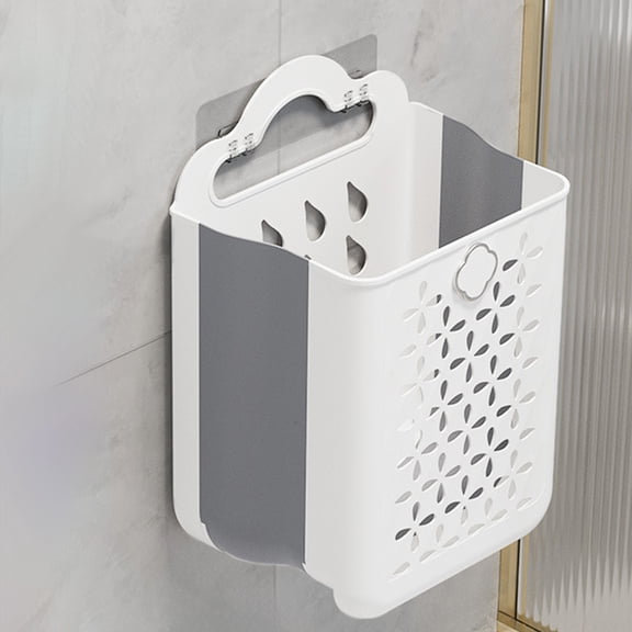 Large Wall-Mounted Laundry Basket, Foldable Ventilated Dirty Garments Hamper with Handles, Circulate Organizer for Bathroom, Laundry Room, and Dorm Storage