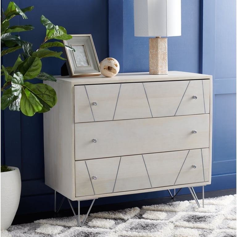grey white washed dresser FOA Sable 2-Piece 6-Drawer Wood Dresser and Mirror Set in Washed White