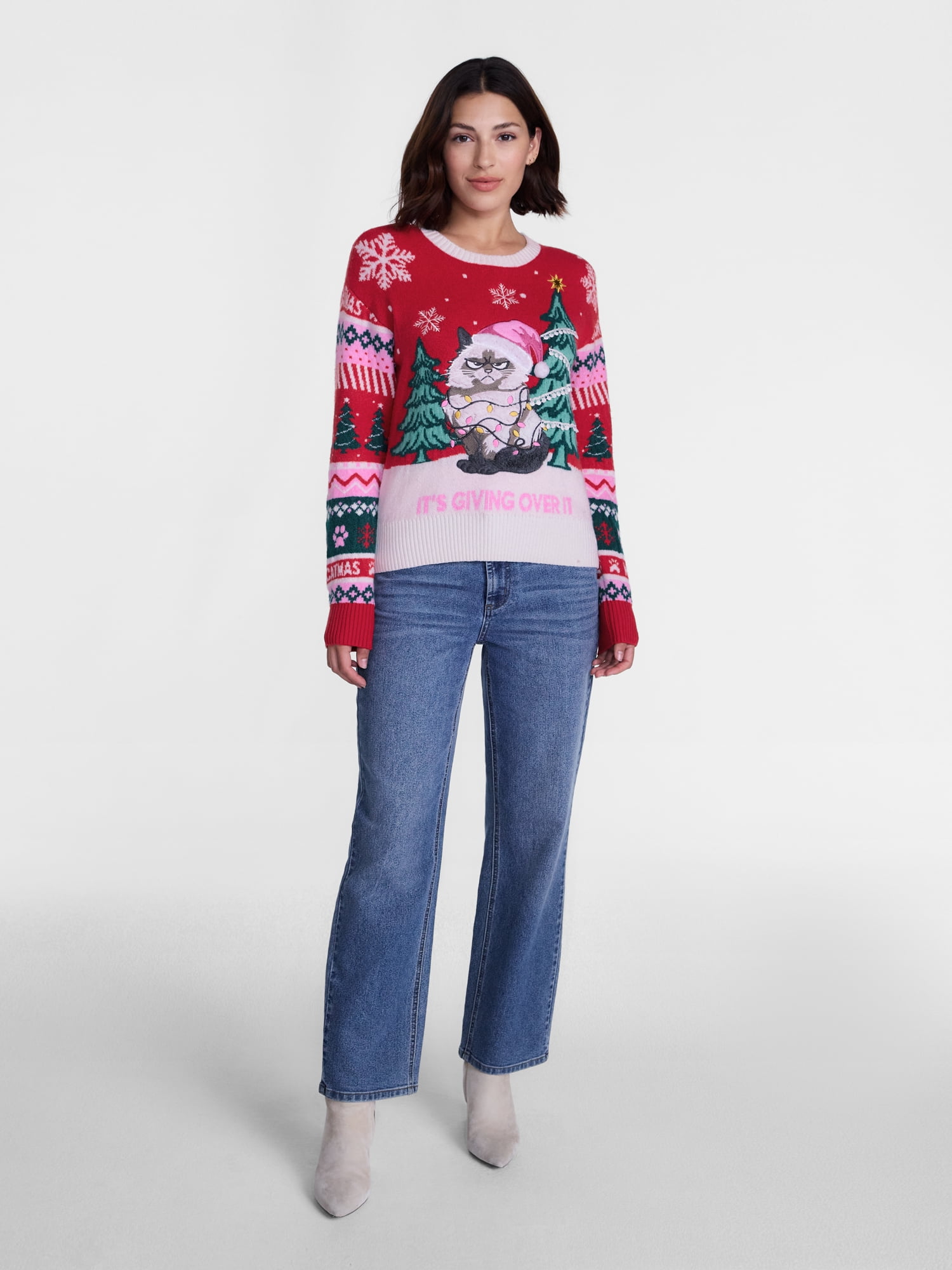 Holiday Time Women's and Women's Plus Christmas Sweater, Midweight, Sizes XXS-4X