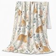 thumbnail image 2 of Pembroke Welsh Corgi Among Roses Autumn, Festive Pet Portrait Pattern, Warm Flannel Blanket for Living Room and Bedroom, Dog Lovers Christmas Gift, Pet Lover Home Decor, 2 of 9