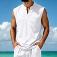 thumbnail image 5 of Mens Athletic Sports Sleeveless Tank Tops V-Neck with Pocket Workout Shirt Beach Swim Tee Fathers Gift, 5 of 8