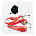 thumbnail image 3 of Ambesonne Food Shower Curtain, Chili Pepper Hot Spicy, 69"Wx75"L, Fern Green Vermilion, 3 of 5