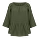 thumbnail image 5 of TaTaai Women's Casual Solid Color Cotton Linen Tops 2-in-1 Round Neck 3/4 Sleeve & Short Sleeve Lightweight Soft Comfortable Summer Shirts Gift, 5 of 9