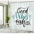 thumbnail image 4 of Ambesonne Chill Shower Curtain, Positive Vibes Calligraphy, 69"Wx84"L, Teal Black Beige, 4 of 4