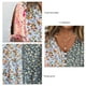 thumbnail image 4 of Mujeres verano Top frío hombro manga corta floral impresión V Masajeadores de cuello botón camiseta para mujer gris M, 4 of 5