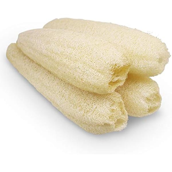 wonima11 Natural Organic Loofah Sponges Large Exfoliating Shower Bath Loofah Luffa Loofa Body Scrubbers Sponges for SPA Beauty Bath and Radiant Skin, Pack of 4