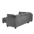 thumbnail image 4 of Poundex 3 Piece Fabric Sectional Sofa Set with Ottoman in Gray, 4 of 5