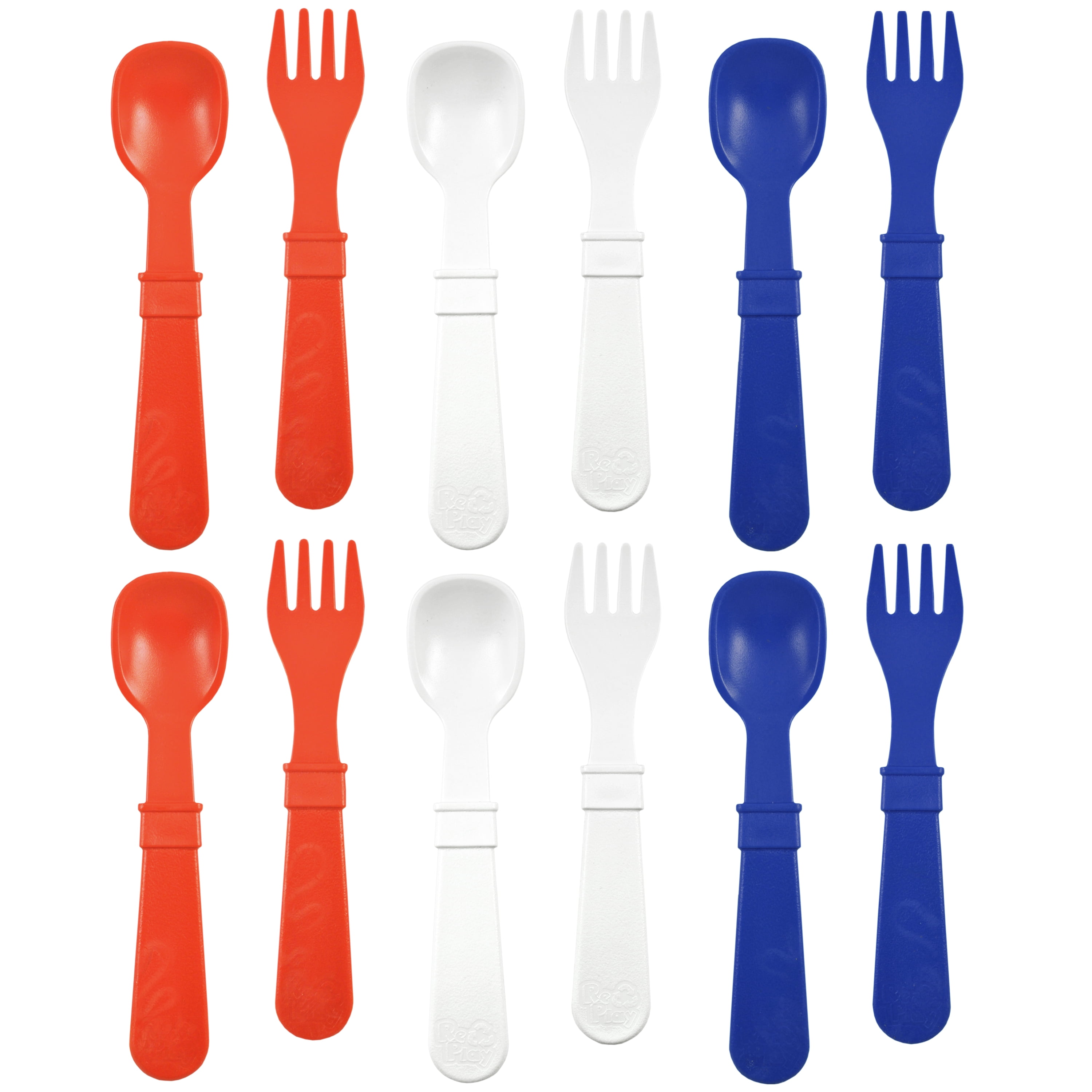 RePlay Made in USA 12pk Toddler Feeding Utensils Spoon and Fork Set
