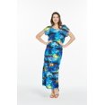 thumbnail image 4 of Robe Maxi Simple à Manches Courtes Hawaïenne pour Femmes 2TG Bleu Coucher de Soleil, 4 of 5