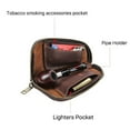 thumbnail image 2 of Hiram Small Zippered Pouch Bag with Wrist Strap, Leather Travel Storage Clutch Case for Pipe and Tobacco Accessories, Pipe Case, 2 of 7