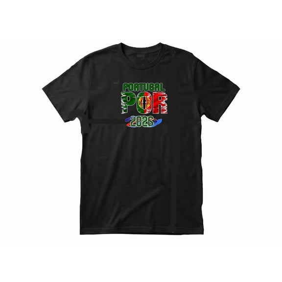 Portugal Soccer Country Flag T-Shirt 2026 – Unisex Adult Football Fan Tee, World Tournament Supporter Shirt - Black - S