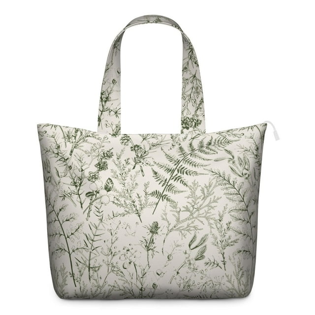 Sac Weekender Fleurs Tropicales Feuilles Boho Floral de Voyage, Léger, Multiples Poches, pour Femmes