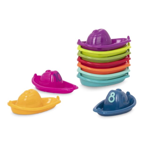 Barcos de baño Battat, apilables, numerados, 10, educativos, más de 6 m