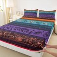 thumbnail image 4 of Homewish Retro Boho Flowers Bed Sheets,Bohemian Exotic Style Full Size Sheets,Orange,4pcs,1 Flat Sheet, 1 Fitted Sheet and 2 Pillowcases, 4 of 6