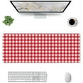 thumbnail image 2 of Red Checkboard Large Mouse Pad 31.5 x 11.8in Gaming Keyboard Mouse Mat Desk Keyboard Pad for Work, Play, Office, Home with Non-Slip Rubber Base Stitched Edges, 2 of 6
