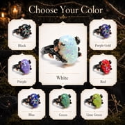 Henrietta Black Tree Branch Gothic Inspired Fire Opal Engagement Ring for Women by Ginger Lyne