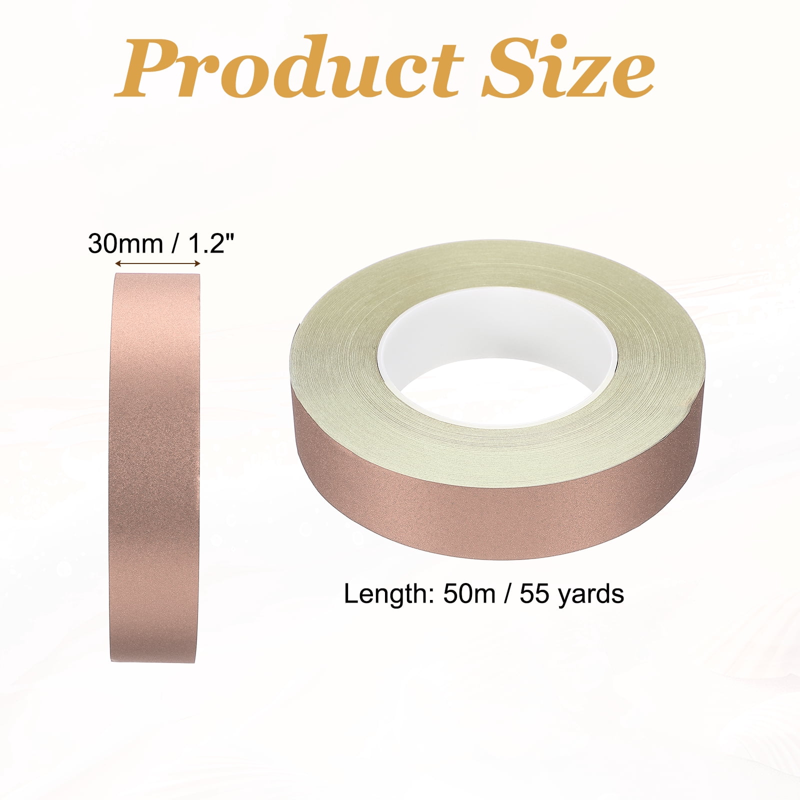 Uxcell Glitters Washi Tape, 1.2 Inch (W) x 55 Yards (L) Sparkling Decorative Washi Tape Self Adhesive for DIY Crafts, Gift Wrapping, Scrapbook, Party Decorations, Rose Gold
