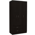 thumbnail image 3 of Boahaus Frankfurt Modern Armoire with 2 Cabinets and 2 Drawers, Black, for Bedroom, 3 of 6