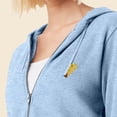 thumbnail image 5 of Dalix Taco Embroidered Fleece Zip Washed Hoodie Cold Fall Winter Women in Misty Blue M Medium, 5 of 5