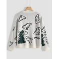 thumbnail image 4 of Diconna Tricot pour Adultes, Hauts à Manches Longues à Col Rond avec Imprimé de Dinosaures Dessin Animé, 4 of 5