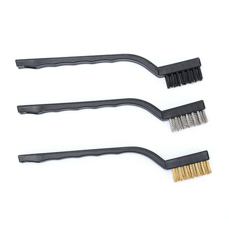 

Pltajed 3pcs Wire Brush 7 inch Mini Rust Paint Remover Scrubbing Cleaning Brushes