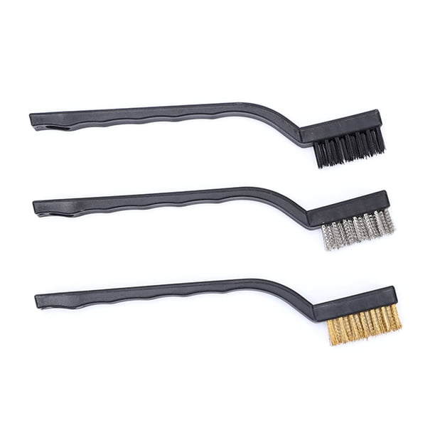 Mini cepillo para óxido de nailon/latón/acero inoxidable 3 uds. para limpieza a máquina