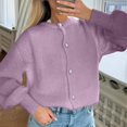 thumbnail image 3 of JUUNthy Women Fuzzy Cardigan, Puff Long Sleeve Fleece Knit Crew Neck Button Down Fall Winter Warm Sweater Outerwear Dark Coffee XL, 3 of 15