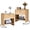Oak B-2 Set, variant on Wirrytor Wide Fluted Nightstand with Drawer and Open Shelf, Retro Narrow Side Table for Small Spaces, Slim End Table with Solid Wood Legs for Bedroom and Living Room