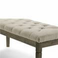 thumbnail image 2 of Waverly 48 inch Wide Traditional Rectangle Tufted Ottoman Bench in Natural Linen Look Fabric, 2 of 6