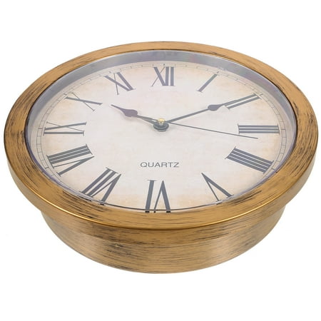 Clispeed Golden Safety Wall Clock with Hidden Storage Space for Jewelry Cash and Valuables