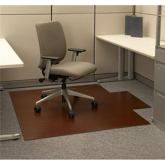 Anji Mountain AMB24009 Dark Cherry Bamboo Roll-Up & Hardwood Office Chair Mat 55 X 47