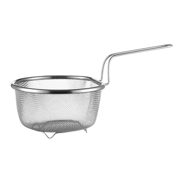 Cesta coladora de espaguetis, cesta de drenaje de acero inoxidable, colador de fideos de malla fina, colador de cocina, cesta para freír para Pasta de M